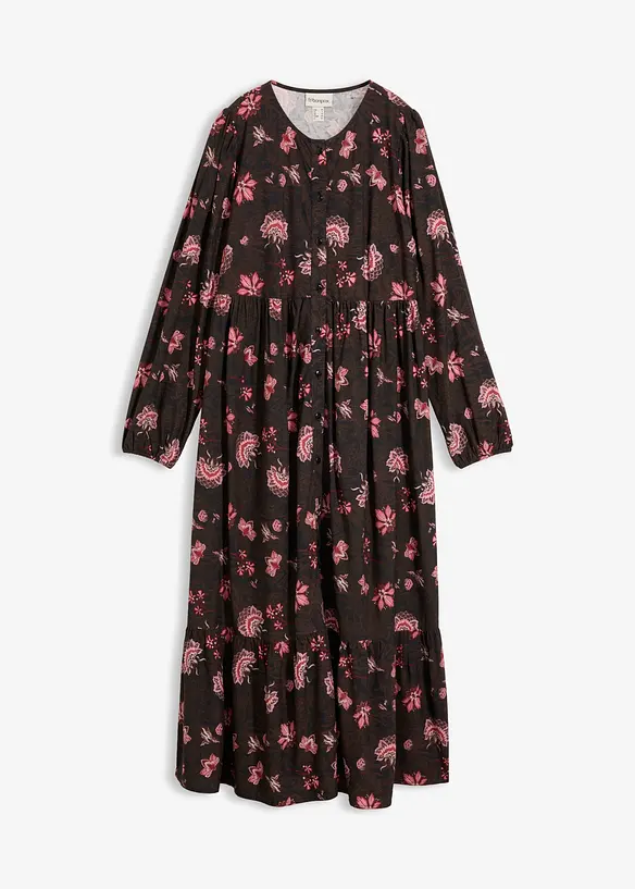 Kleid aus fließender Viskose in schwarz von vorne - bonprix Kleid aus fließender Viskose in schwarz von vorne - bonprix