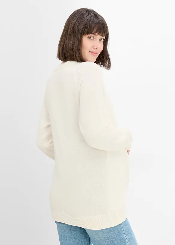 2-in-1 weicher Umstands- und Stillpullover in weiß von hinten (im Anschnitt) - bonprix 2-in-1 weicher Umstands- und Stillpullover in weiß von hinten (im Anschnitt) - bonprix