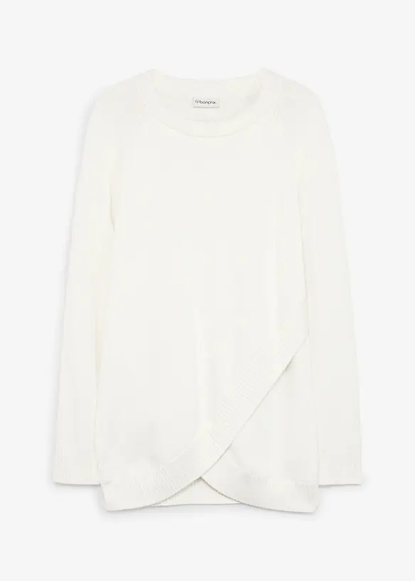 2-in-1 weicher Umstands- und Stillpullover in weiß von vorne - bonprix 2-in-1 weicher Umstands- und Stillpullover in weiß von vorne - bonprix