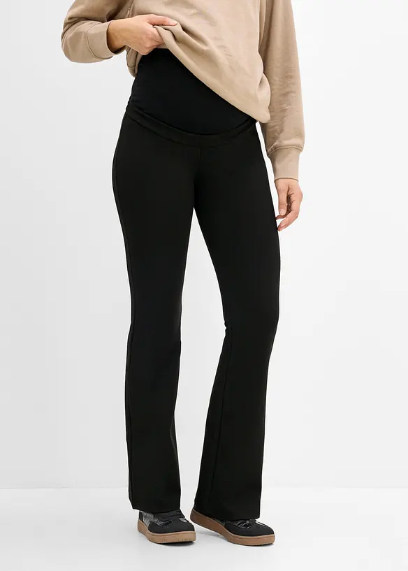 Umstands-Leggings aus bequemen Punto di Roma in schwarz von vorne - bonprix