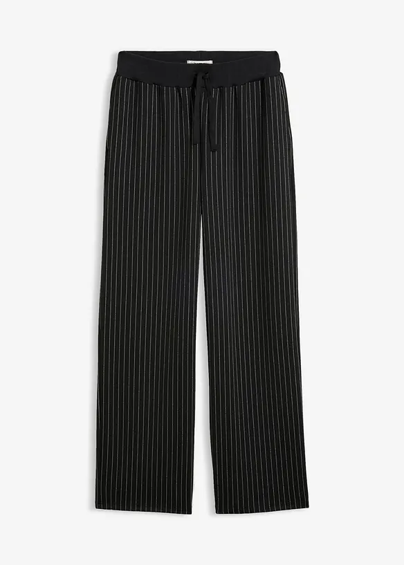 Jersey-Hose aus Punto di Roma in schwarz von vorne - bonprix