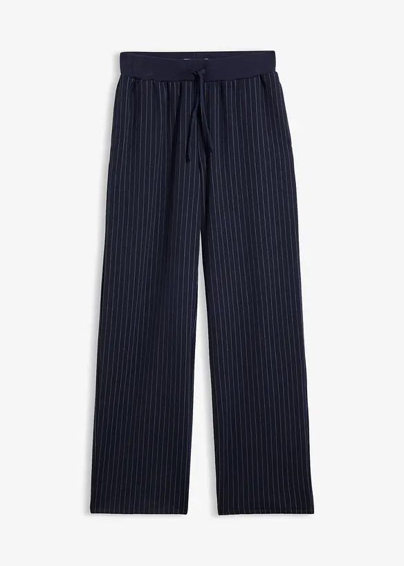 Jersey-Hose aus Punto di Roma in blau von vorne - bonprix