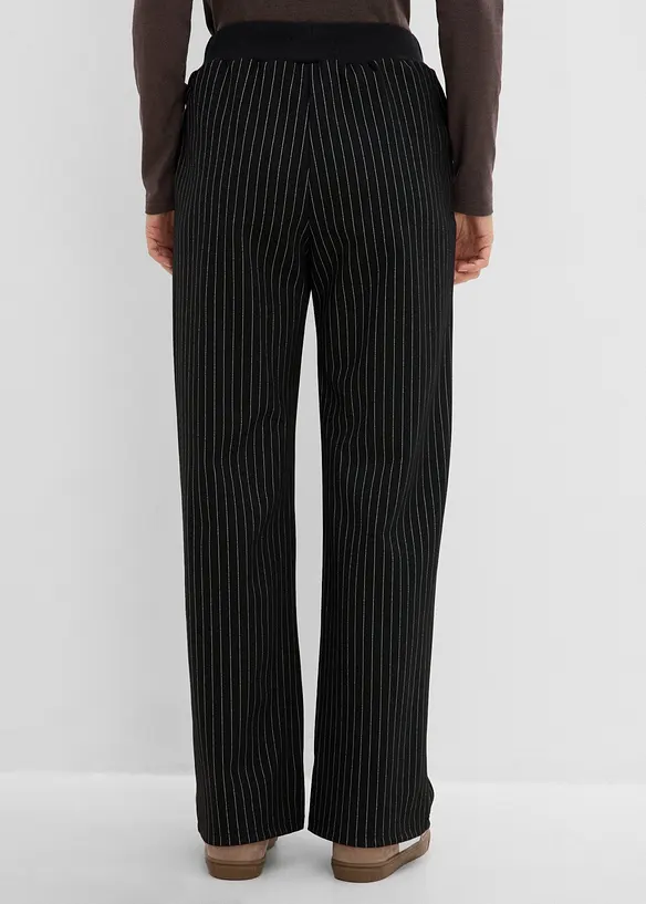 Jersey-Hose aus Punto di Roma in schwarz von hinten - bonprix