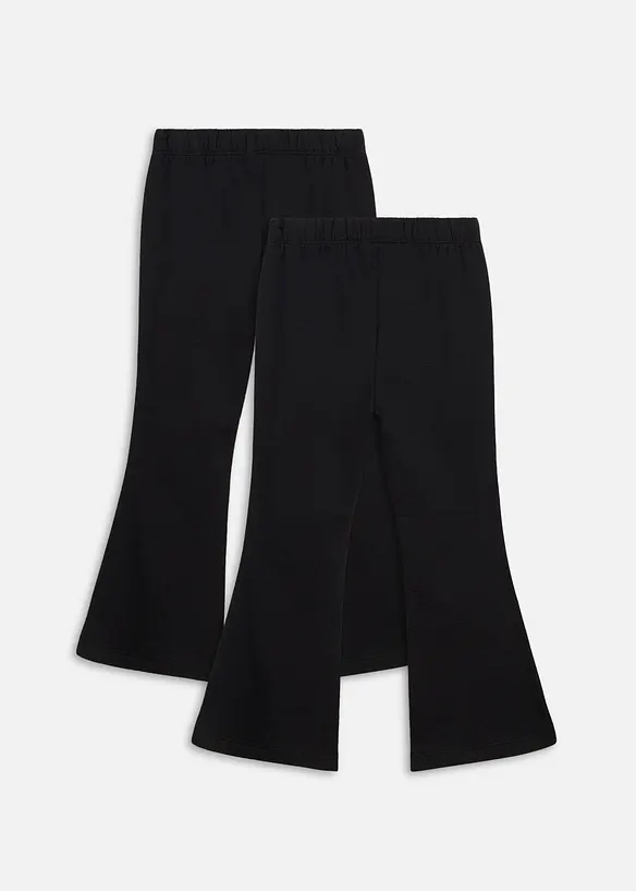 Thermo-Leggings Bootcut (2er Pack) in schwarz von hinten - bonprix