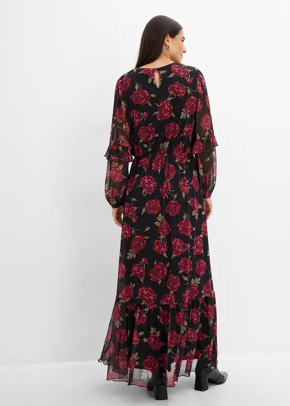 Maxikleid aus softem Mesh in schwarz von hinten (Totalaufnahme) - bonprix Maxikleid aus softem Mesh in schwarz von hinten (Totalaufnahme) - bonprix