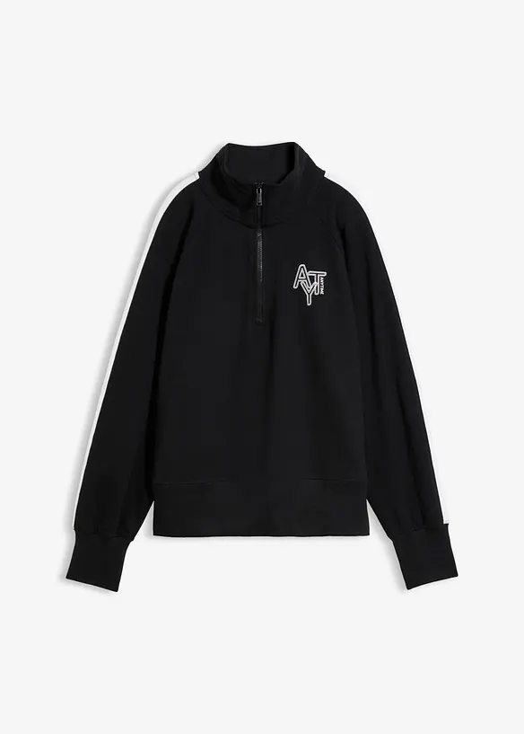 Sweatshirt aus Baumwolle-Mix in schwarz von vorne - bonprix
