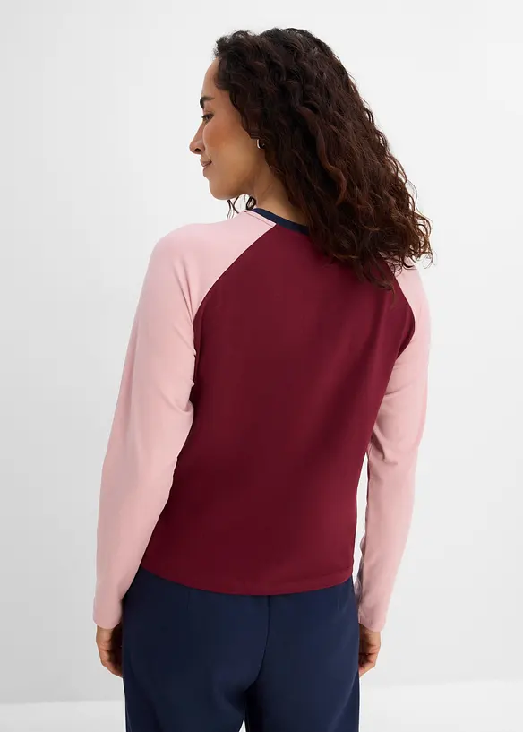 Raglanshirt aus Bio-Baumwoll-Mix in rot von hinten (im Anschnitt) - bonprix Raglanshirt aus Bio-Baumwoll-Mix in rot von hinten (im Anschnitt) - bonprix