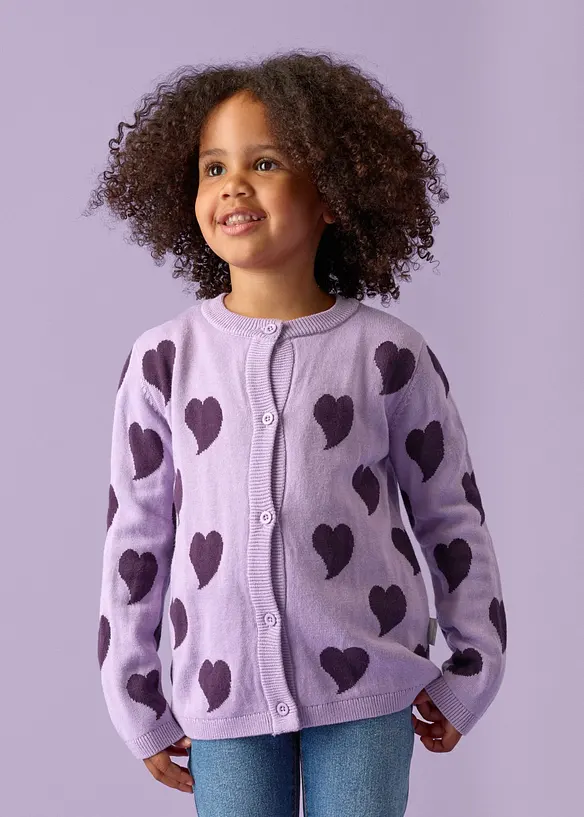 Lurchi Feinstrickjacke in lila von vorne (im Anschnitt) - Lurchi