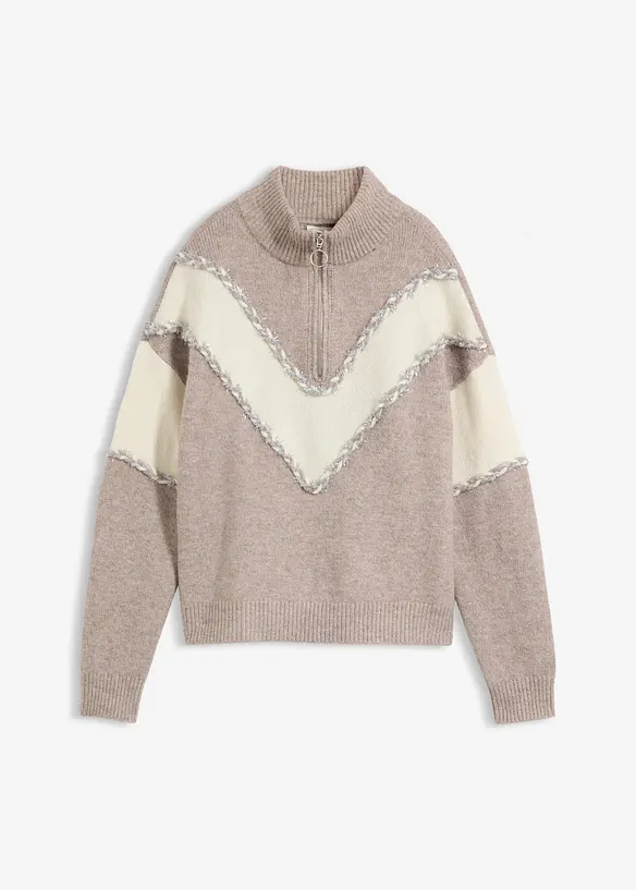 Oversized Troyer in braun von vorne - bonprix