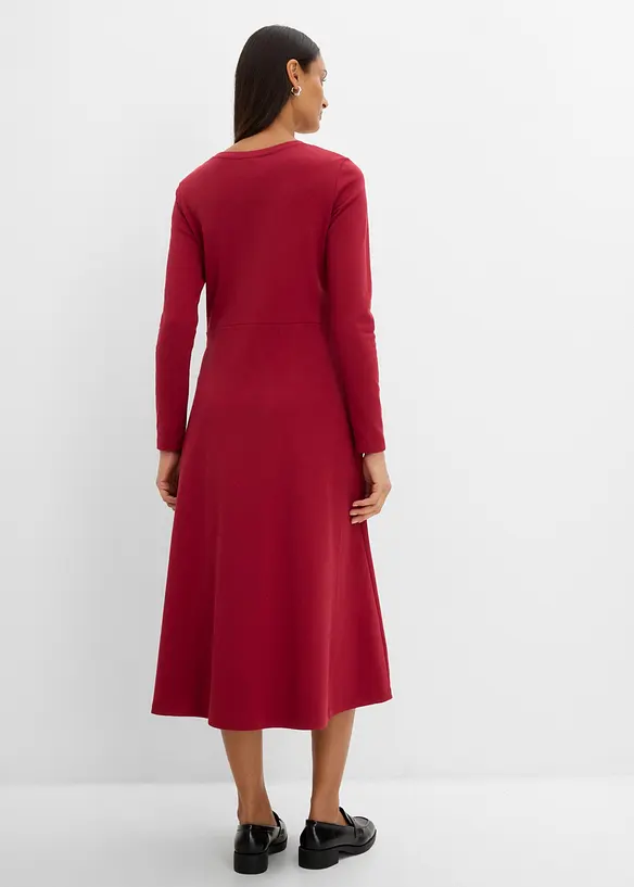 Midikleid aus schwerer Bio-Baumwolle in rot von hinten (Totalaufnahme) - bonprix Midikleid aus schwerer Bio-Baumwolle in rot von hinten (Totalaufnahme) - bonprix