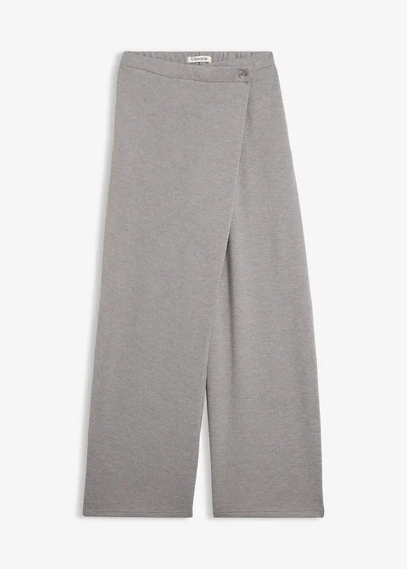 Piqué-Hose mit asymmetrischem Verlauf in grau von vorne - bonprix Piqué-Hose mit asymmetrischem Verlauf in grau von vorne - bonprix