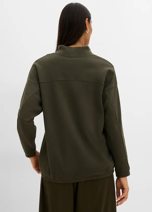 Sweatshirt aus weichem Baumwoll-Mix in grün von hinten (im Anschnitt) - bonprix Sweatshirt aus weichem Baumwoll-Mix in grün von hinten (im Anschnitt) - bonprix
