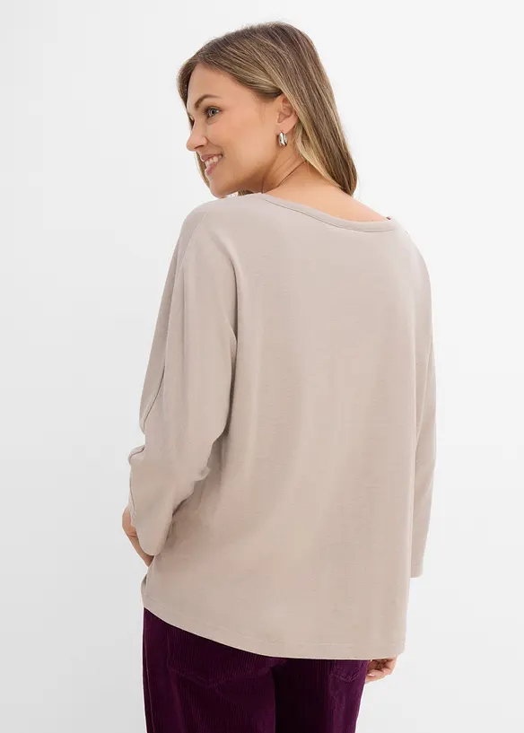Oversize-Shirt aus Baumwoll-Mix in grau von hinten (im Anschnitt) - bonprix