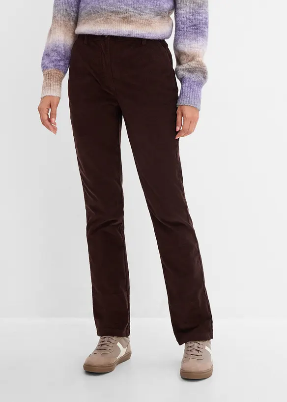 Cordhose aus Baumwoll-Mix in braun von vorne - bonprix