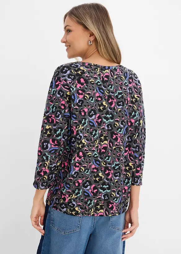 Oversize-Shirt aus Baumwoll-Mix in grau von hinten (im Anschnitt) - bonprix