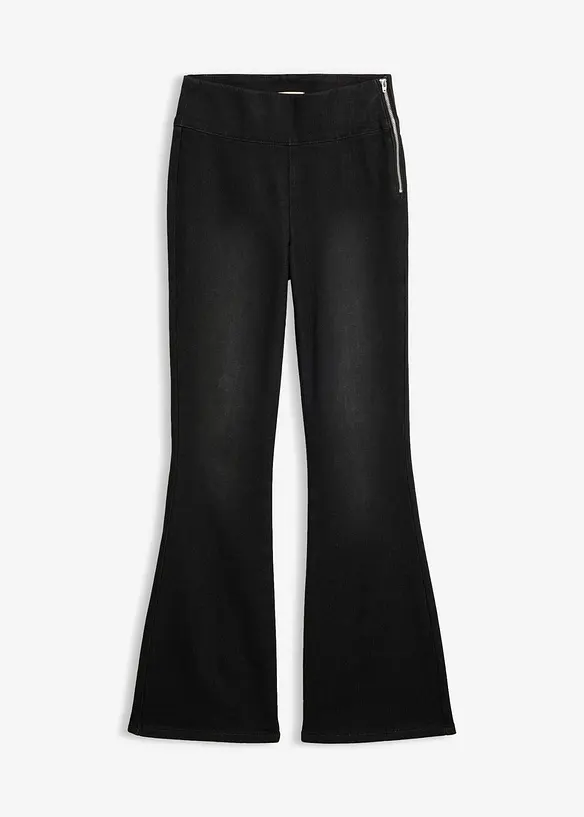 Wärmende Jeggings High Waist, Bequembund in schwarz von vorne - bonprix Wärmende Jeggings High Waist, Bequembund in schwarz von vorne - bonprix