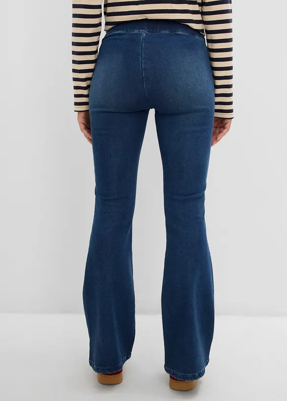 Wärmende Jeggings High Waist, Bequembund in blau von hinten - bonprix Wärmende Jeggings High Waist, Bequembund in blau von hinten - bonprix