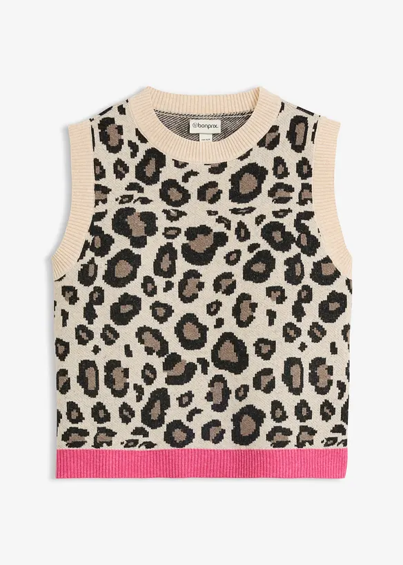 Pullunder mit Hairy-Garn in beige von vorne - bonprix