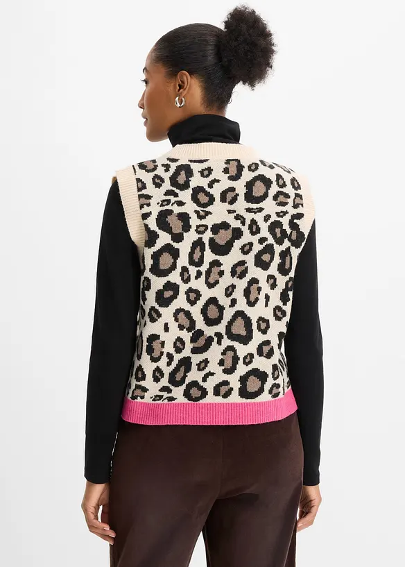 Pullunder mit Hairy-Garn in beige von hinten (im Anschnitt) - bonprix