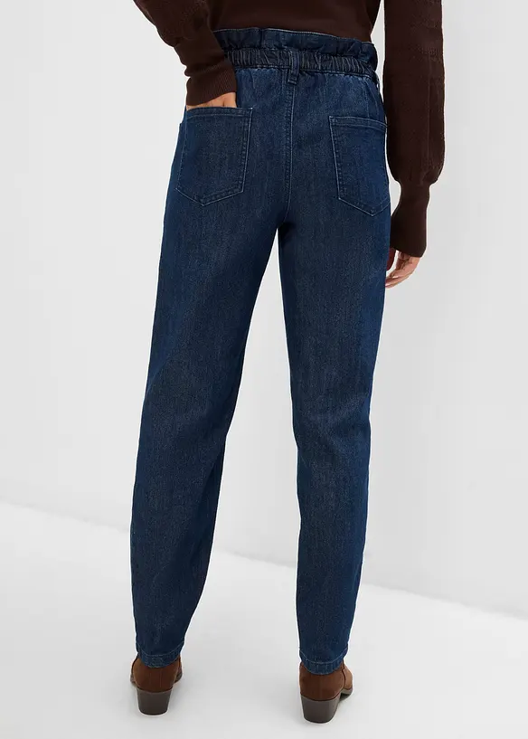 Mom-Jeans High Waist, Bequembund in blau von hinten - bonprix