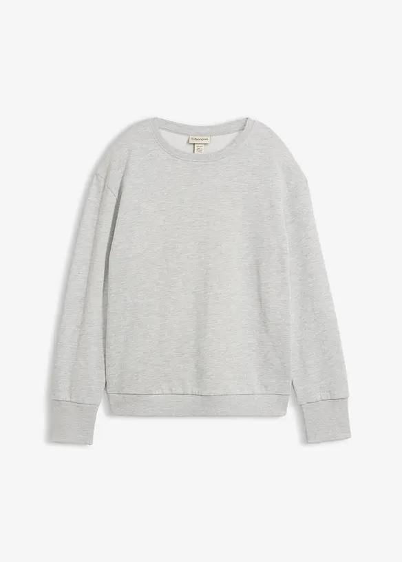 Oversize-Sweatshirt aus weichem Baumwoll-Mix in grau von vorne - bonprix Oversize-Sweatshirt aus weichem Baumwoll-Mix in grau von vorne - bonprix