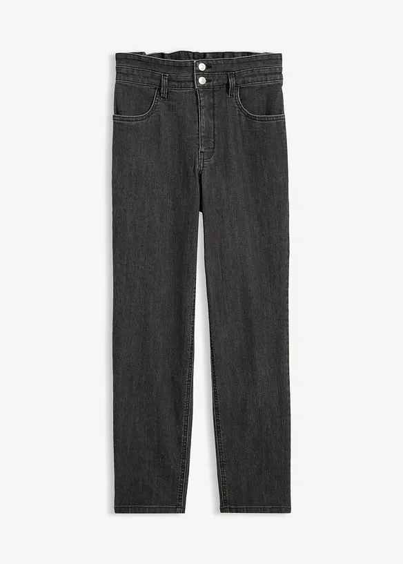 Mom-Jeans High Waist, Bequembund in grau von vorne - bonprix Mom-Jeans High Waist, Bequembund in grau von vorne - bonprix