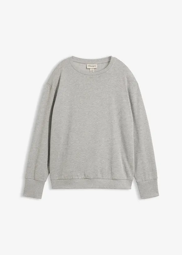 Oversize-Sweatshirt aus weichem Baumwoll-Mix in grau von vorne - bonprix Oversize-Sweatshirt aus weichem Baumwoll-Mix in grau von vorne - bonprix