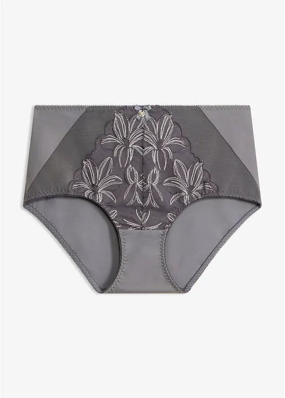 Formslip mit zarter Stickerei in grau von vorne - bonprix