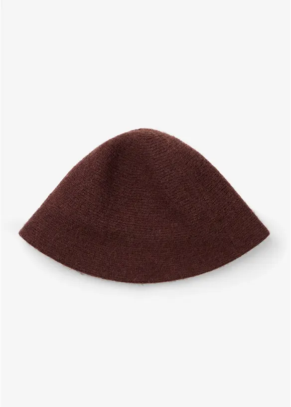Hut mit Wolle in braun von vorne - bonprix