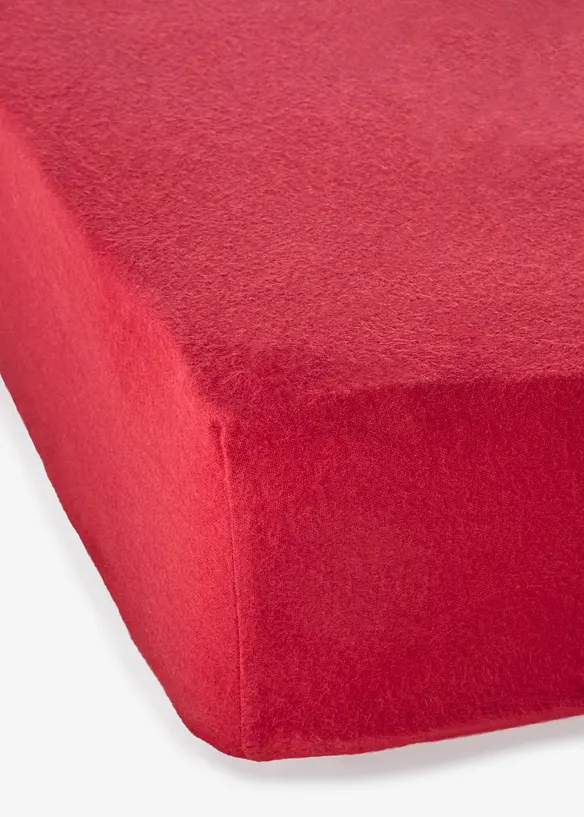 Biber Spannbettlaken in rot - bonprix