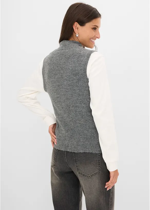 Pullunder mit Schal in grau von hinten (im Anschnitt) - bonprix