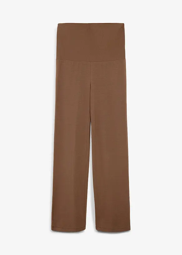 2-in-1 Jerseyhose für die Schwangerschaft und danach mit umklappbarem Bund in braun von vorne - bonprix 2-in-1 Jerseyhose für die Schwangerschaft und danach mit umklappbarem Bund in braun von vorne - bonprix