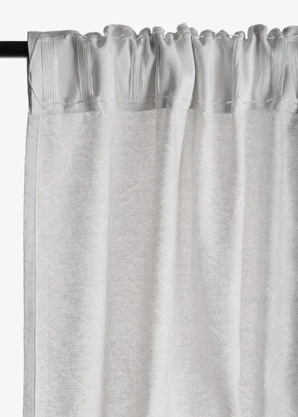 Blickdichter Jacquard Vorhang aus Bio-Baumwolle (1er Pack) in grau - bonprix