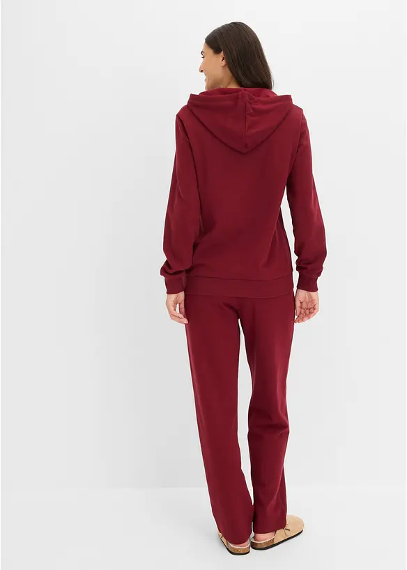 Loungewear Sweat Hausanzug in rot von hinten (Totalaufnahme) - bonprix