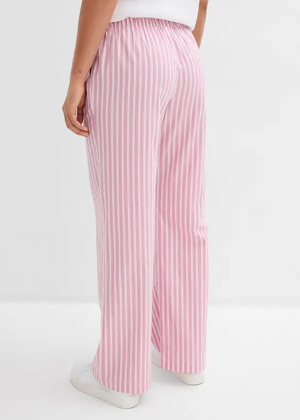 Palazzo-Hose aus Baumwoll-Mix in rosa von hinten - bonprix