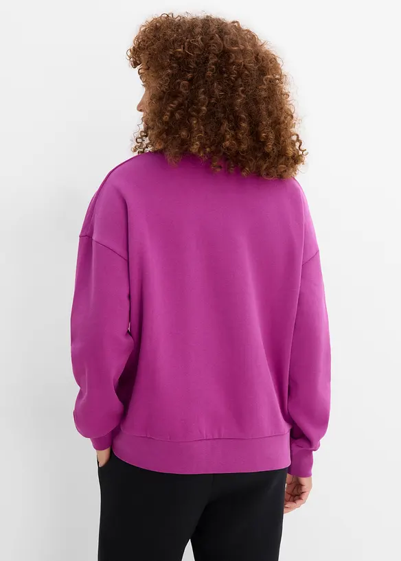 Oversize-Sweatshirt aus reiner Bio-Baumwolle in lila von hinten (im Anschnitt) - bonprix Oversize-Sweatshirt aus reiner Bio-Baumwolle in lila von hinten (im Anschnitt) - bonprix