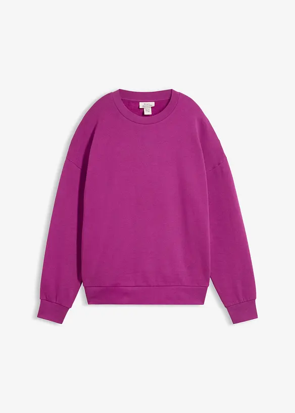 Oversize-Sweatshirt aus reiner Bio-Baumwolle in lila von vorne - bonprix Oversize-Sweatshirt aus reiner Bio-Baumwolle in lila von vorne - bonprix