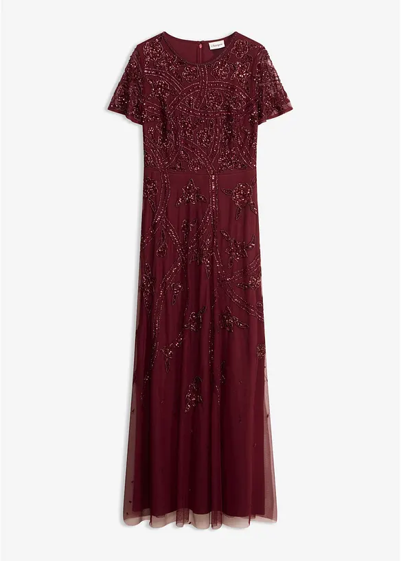 Abendkleid mit Paillettenstickerei in rot von vorne - bonprix Abendkleid mit Paillettenstickerei in rot von vorne - bonprix