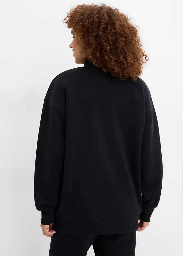 Sweatshirt mit Rollkragen in schwarz von hinten (im Anschnitt) - bonprix