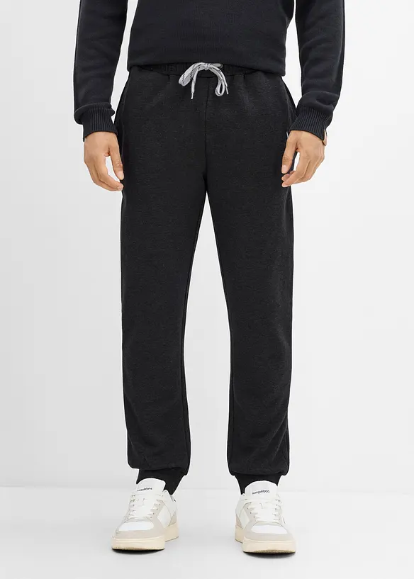 Jogginganzug (2-tlg. Set) aus reiner Baumwolle in grau von vorne (Totalaufnahme) - bonprix