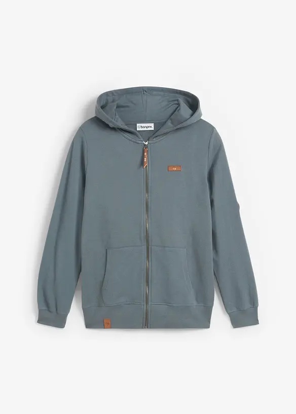 Kapuzen-Sweatjacke aus reiner Baumwolle in grün von vorne - bonprix Kapuzen-Sweatjacke aus reiner Baumwolle in grün von vorne - bonprix