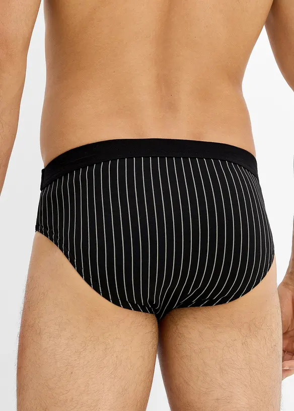Maxislip mit Baumwolle (5er Pack) in schwarz von hinten - bonprix