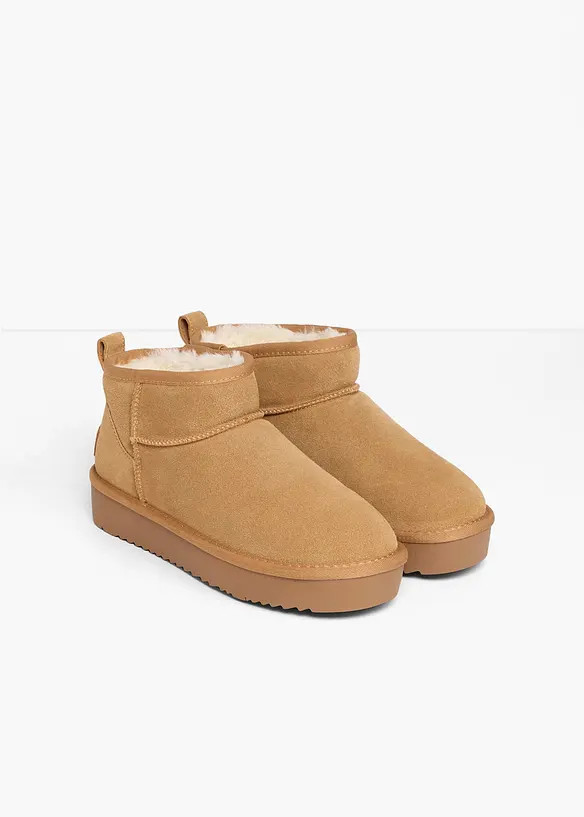 Gefütterte Esprit Boots aus Leder in braun - Esprit