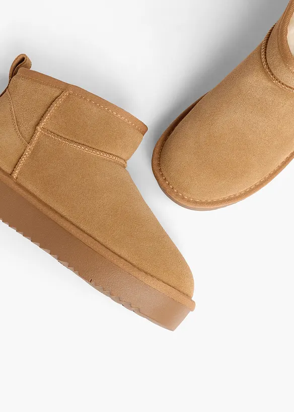 Gefütterte Esprit Boots aus Leder in braun - Esprit