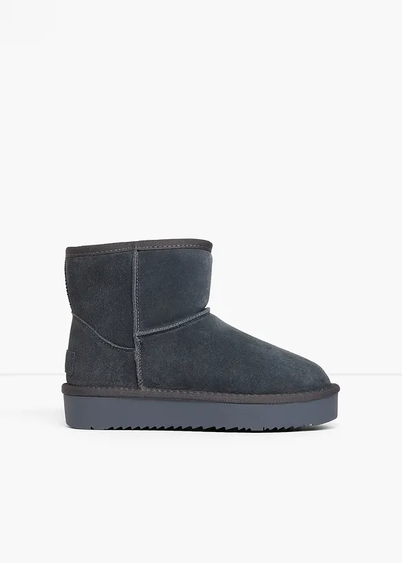 Gefütterte Esprit Boots aus Leder in grau - Esprit