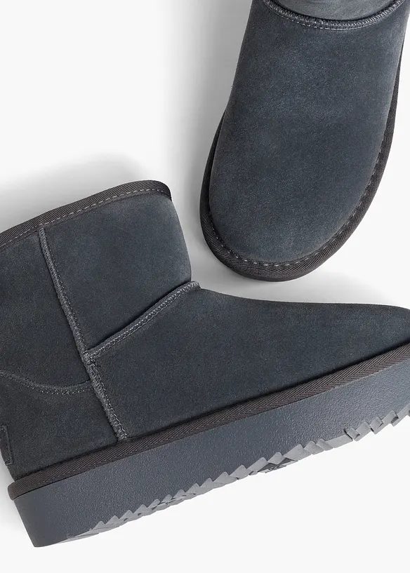 Gefütterte Esprit Boots aus Leder in grau - Esprit