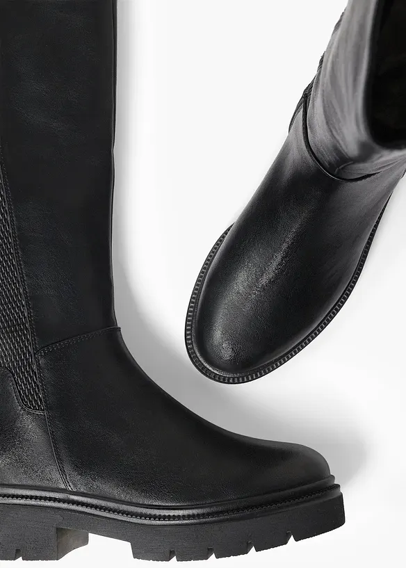 Marco Tozzi Stiefel mit Elastik-Einsatz in schwarz - Marco Tozzi