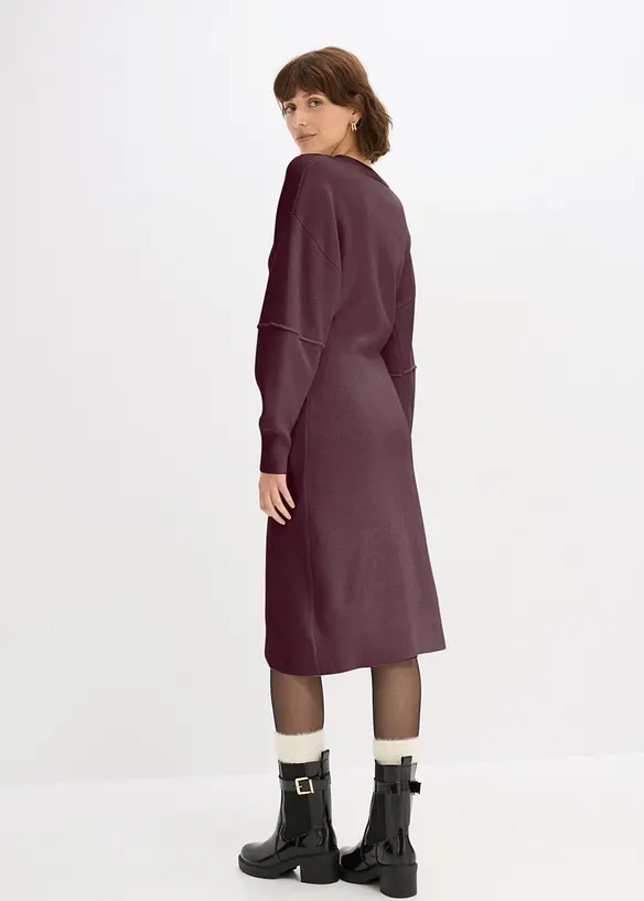 Milano Strickkleid in lila von hinten (Totalaufnahme) - bonprix