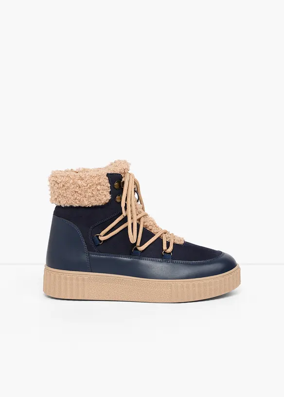 Gefütterte Schnürboots in blau - bonprix