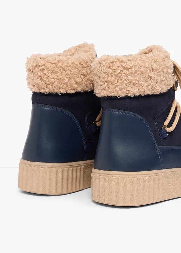 Gefütterte Schnürboots in blau - bonprix